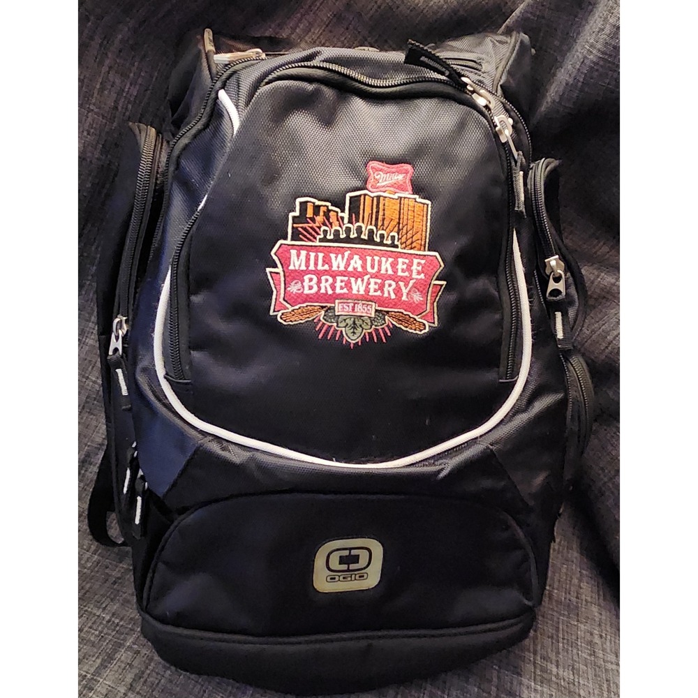 OGIO Milwaukee Brewery Miller Beer Backpack OS Black Excellent Collectible Bag